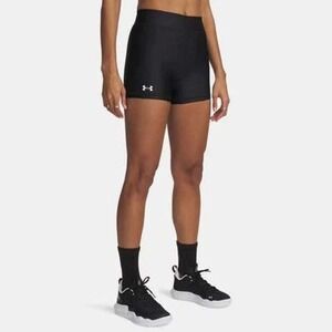 Under Armour Team Shorty 3" Black Compression Athletic Shorts Womens Medium